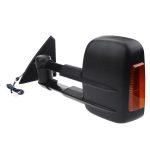 Extendable Towing Mirror - Mitsubishi TRITON 2005-2015 Electric, Black, with turn signal, Aluminum Base