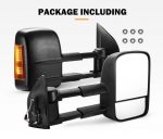 Extendable Towing Mirror - Nissan PATHFINDER 2004-2013 NAVARA D40/550 2004-2015 Electric, Black, with turn signal, Aluminum Base - Image 2