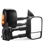 Extendable Towing Mirror - Nissan PATHFINDER 2004-2013 NAVARA D40/550 2004-2015 Electric, Black, with turn signal, Aluminum Base